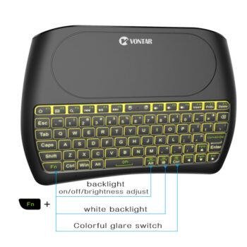 D8 Bluetooth Keyboard Wireless Mini Keyboard Dual Mode Seven-Color Backlit Version I8 2.4G