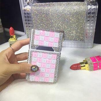 Magnetic Diamond Cigarette Case With Charging Usb Full Diamond Cigarette Case