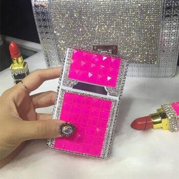 Magnetic Diamond Cigarette Case With Charging Usb Full Diamond Cigarette Case