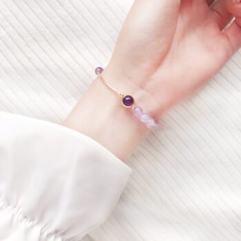 Natural Lavender Amethyst Bracelet Single Circle Bracelet