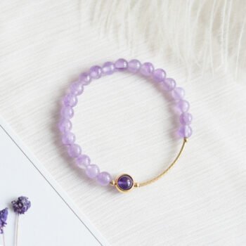 Natural Lavender Amethyst Bracelet Single Circle Bracelet