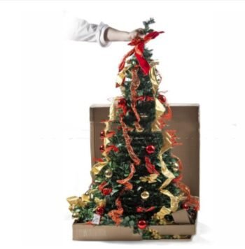 1.8m PVC Retractable Christmas Tree With Ornaments