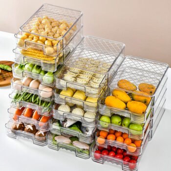 Refrigerator Layered Storage Box Drawer Type Transparent Plastic