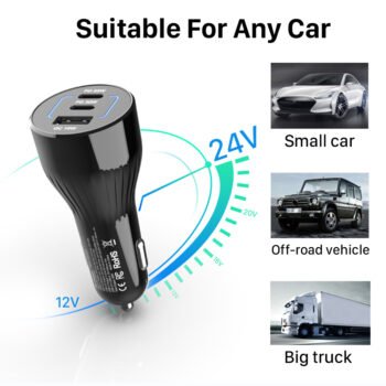 Fast Charge Laptop Tablet Mobile Phone Travel Multi-function Car Charger