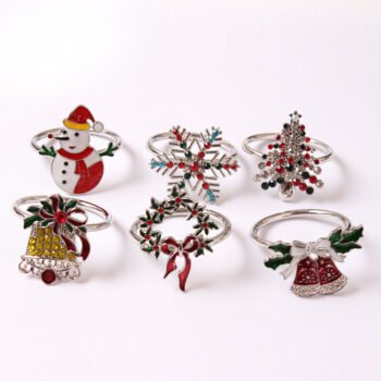 Christmas Tree Napkin Ring Snowflake Napkin Button