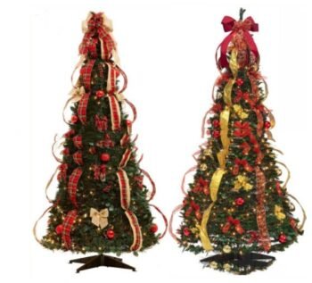 1.8m PVC Retractable Christmas Tree With Ornaments